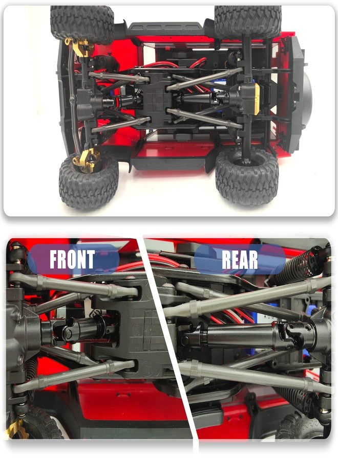 HOPLEX Stainless Steel Drive Shaft with Black Coating Front Rear Center Driveshafts for 1/18th TRX4M Defender Bronco RC Crawler Car Upgrades 2PCS(Black) - Image 5